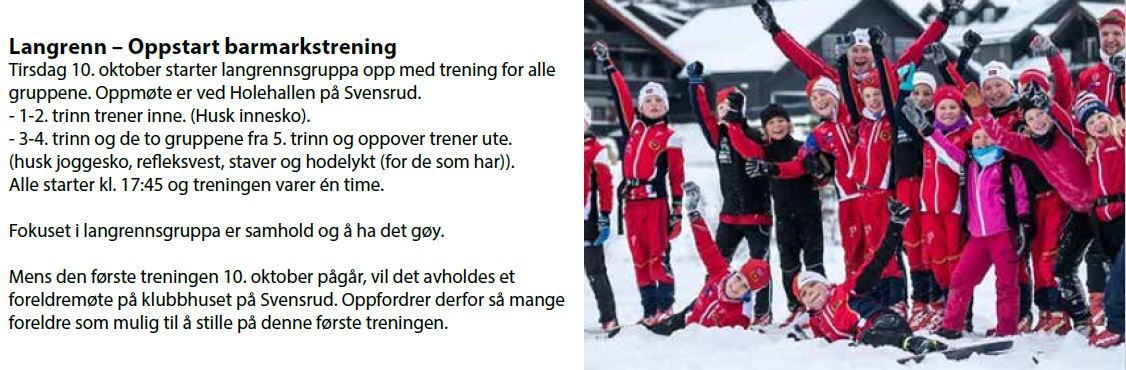 Oppstart barmarkstrening 2017